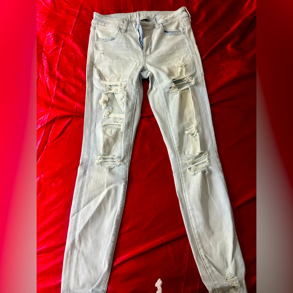 Faded ripped jeans